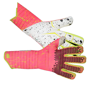 ถุงมือผู้รักษาประตูฟุตบอลแบบกำหนดเองที่มีการควบคุมการจับและการป้องกันนิ้วสำหรับการฝึกซ้อมการแข่งขันถุงมือฟุตบอลยางปาล์มที่ทนทาน - Product Image 4