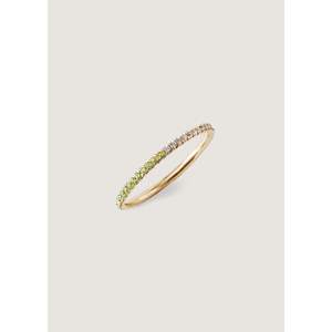 Two-in-One Adjustable Rose Gold Plated Birthstone <b>Ring</b> Fashionable Trendy Pav <b>Peridot</b> Inlay Oval Cut Diamond Shape - Product Image 3