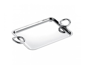 ถาดโลหะทองเหลืองตกแต่งบ้านพร้อมพื้นผิวชุบสำหรับร้านอาหารและโรงแรมที่ให้บริการและตกแต่ง - Product Image 1