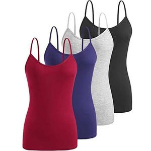 2025 camisetas sin mangas de algodón/fibra de bambú de talla grande para mujer para gimnasio Fitness entrenamiento cuello redondo chaleco para ejercicio de verano de Pakistán - Product Image 5