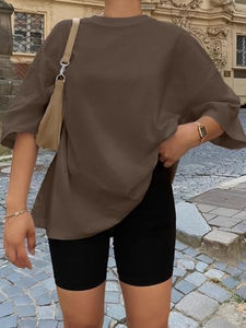 Camiseta ligera de algodón para mujer, camiseta informal de moda con cuello redondo de manga corta, cómoda para el verano, atuendo diario y ropa de estilo - Product Image 2