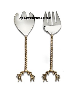 Stylish Leaf Design Stainless Steel Sustainable Modern Premium Quality <b>Flatware</b> <b>Set</b> with Mirror Plated Finish for Home & Kitchen - Product Image 4
