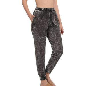 กางเกงผู้ชายผ้าย้นสีพื้นซักได้สำหรับผู้ชายกางเกงวิ่งผ้าย้นแบบลำลอง - Product Image 3