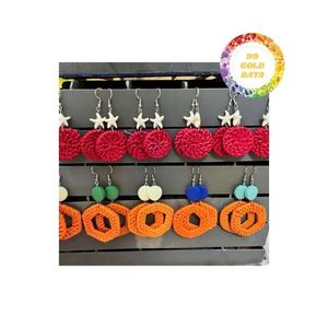 Boucles d'oreilles en rotin de style hawaïen, fabriquées sur mesure dans différentes tailles et formes, magnifiques accessoires artisanaux pour un usage quotidien - Product Image 5