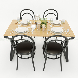 BFBA016-140x80cm Modern Industrial <b>Dining</b> <b>Table</b> Bamboo <b>Wood</b> with X-Shaped Legs Assembled and <b>Extendable</b> for Home Office Use - Product Image 2