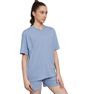 Conjunto de Dos Piezas para Mujer con Estampado de Estrellas, Camiseta y Pantalones Cortos, Tela Ligera Personalizada de Poliéster - Product Image 6