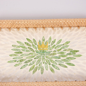 ถาดหวายหวายธรรมชาติแบบเวียดนามถาดเสิร์ฟสำหรับเครื่องครัวอุปกรณ์ตกแต่งบ้านงานฝีมือ - Product Image 4