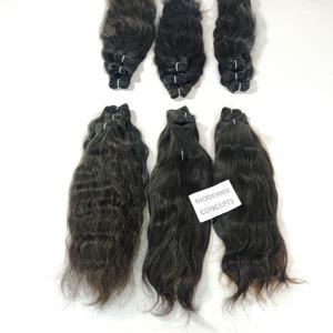 Extensiones de cabello humano indio alineado con cutícula virgen natural sin procesar paquetes de ondas profundas sueltas de 8 pulgadas estiradas 8 pulgadas - Product Image 2