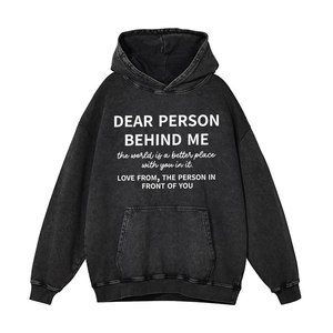 Sweat à capuche polaire surdimensionné hiver 360 Gsm pull en coton doux avec impression unique de lavage à l'acide imprimé personnalisé col long à capuche - Product Image 3