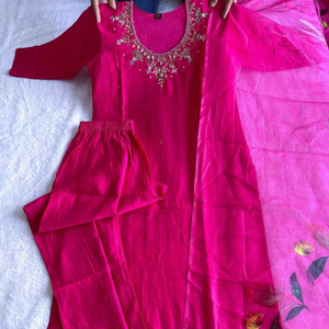 Traje Salwar de seda de diseñador pesado para adultos hecho a mano tradicional largo pakistaní Kameez Dupatta vestido para fiestas bodas - Product Image 1