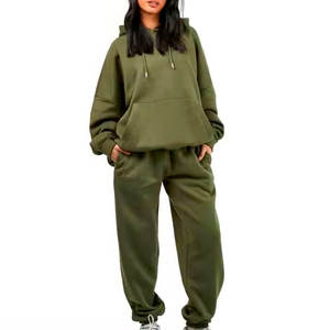 Ensemble de survêtement d'hiver personnalisé de haute qualité pour femme, en coton épais, respirant et antibactérien, grandes tailles - Product Image 1