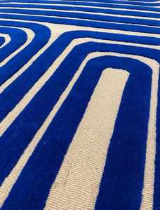 พรมทอมือแบบทอและพรมวิสคอสทำมือแบบโมเดิร์นทำด้วยมือ100% ขนสัตว์สูงแบบห่วงตัดแนวแอบสแตรกต์สำหรับปูพื้นห้องนั่งเล่น - Product Image 4