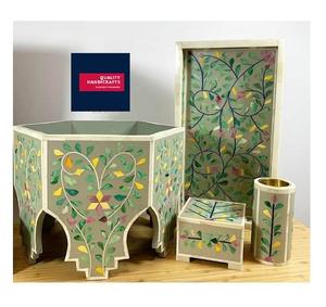 Arabic Ramadan Gift Wood Mother Pearl Inlay Mubkhar <b>Bakhoor</b> Burner Tray Box Set <b>Oud</b> Middle East Censer Rose Scent - Product Image 1