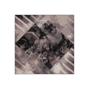 Beige Silk Square <b>Scarf</b> with Geometric Pattern - Product Image 2