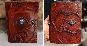 Journal en cuir avec décor, 1 pièce, fait sur mesure, style ancien - Product Image 6