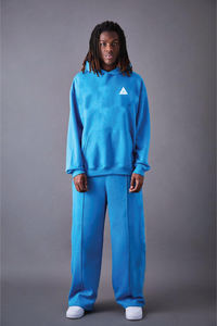 Conjunto de Sudadera con Capucha y Pantalones Deportivos Plisados de Algodón 100% Personalizable con Logotipo, Estilo Urbano Unisex - Product Image 4