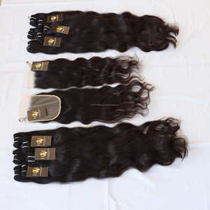 Mèches brésiliennes naturelles Body Wave avec Lace Closure frontale 5x5 6x6 avec mèches brésiliennes avec Closure HD fine - Product Image 1