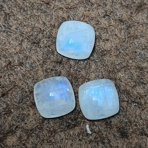 2 piezas de piedra lunar arcoíris Natural 12x12mm cojín cabujón 13,7 Cts Iroc ventas piedra lunar de Fuego Azul piedras preciosas sueltas cabina US $19 - Product Image 1