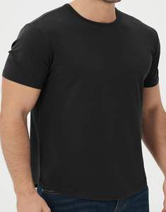 Crew Fitness T-shirts en coton épais pour hommes Trendy Casual Fit Manches courtes Design brodé élégant - Product Image 3