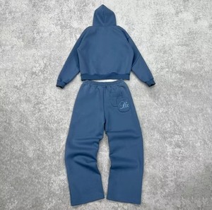 Conjuntos de chándal con capucha de poliéster ligero personalizado de gran tamaño para hombres y mujeres ropa de calle de invierno al por mayor - Product Image 2