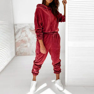 Chándales de invierno de secado rápido de manga larga para mujer Patrón sólido Ropa de fitness ecológica - Product Image 1