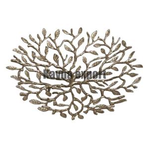 Bol à fruits en métal argenté brillant poli artisanal, jetable, avec un design fantaisie en corail, bol à fruits et légumes en métal - Product Image 4