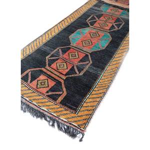 Nuray Hand Knotted Wool Rugs <b>Grey</b> & Black Geometric Pattern for Home Living Room Hallway Rectangle Handmade-Pae-2979 - Product Image 2