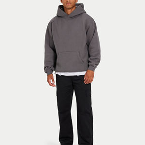 Sudadera con Capucha Extra Grande de Algodón y Felpa para Hombre, Diseño Personalizado de Alta Calidad, Hombros Caídos, Sudadera Extra Grande y Gruesa para Hombre - Product Image 3
