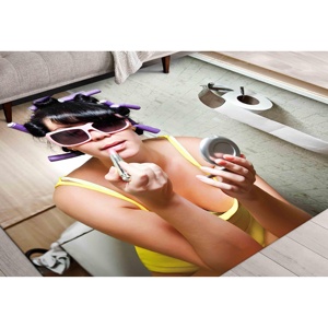 Tapis de salle de bain pour fille tendance : Tapis moderne antidérapant, avec poils doux - Product Image 1