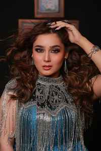 Elegante burlesco recto silueta vestido con cuentas lentejuelas capa espalda cintura Natural-sujeta cuello Festival traje Club - Product Image 3