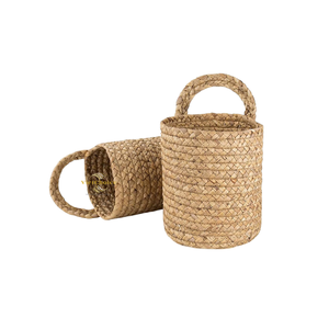 Bolso cilíndrico ecológico de jacinto de agua hecho a mano con fibra natural para moda y comercio minorista - Product Image 2