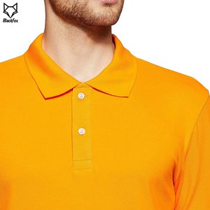 Polo à manches courtes pour homme, orange, 100% coton, tissu Oxford, décontracté, couleur unie, respirant, design tissé, coupe classique - Product Image 4