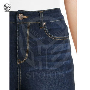 Pantalones Vaqueros de Mezclilla 100% Algodón para Mujer, Talla Personalizada, Cintura Alta, Logotipo Personalizado, el Mejor Diseño de Jeans para Mujer. - Product Image 1