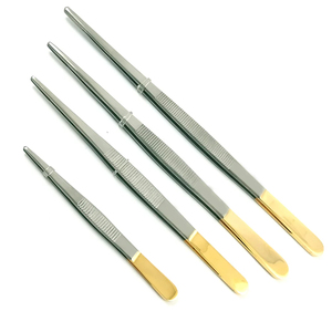 Pinces chirurgicales droites à dents en acier inoxydable, réutilisables, manuelles, de haute qualité, de grande taille, pour pansements et dissection en salle d'opération - Product Image 5