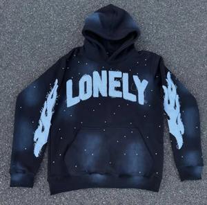 Sweat à capuche à manches longues pour hommes en fibre de bambou 100% personnalisé avec broderie en détresse et poches pour l'automne - Product Image 2