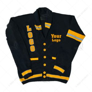 Personnalisé su Varsity cardigan broderie tricot Varsity Cardigan pull hommes tricots uniforme Jacquard cou tricoté Cardigan - Product Image 1