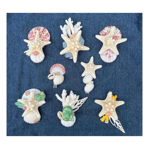 คลิปหนีบผมเปลือกหอยนางเงือกคลิปหนีบผมเปลือกหอยสำหรับชุดชายหาดฤดูร้อนเครื่องประดับแฮนด์เมดสำหรับเด็กผู้หญิง - Product Image 1