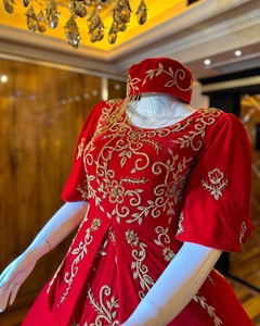 Vestido tradicional bordado hecho a mano para mujer, vestido Salwar de terciopelo afgano, ropa de fiesta de boda afgana, tallas personalizadas, algodón de seda 108 - Product Image 5