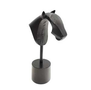 Figura de Caballo de Aluminio, Escultura Negra Níquel Mate, Tamaño Pequeño, Decoración Navideña y para Bodas, Art Deco - Product Image 1
