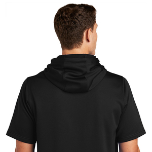 Hiver Hommes Fleece Short Sleeve Hooded Pullover Hoodie Solid Neck Cotton Blend Quick Dry Breathable Customized Logo Black - Product Image 3