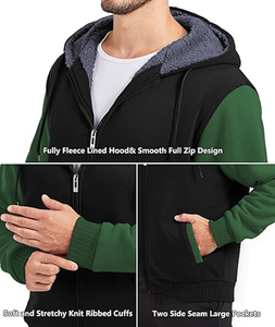 เสื้อฮู้ดผู้ชายบุขนแกะ หนา อุ่นสบาย สำหรับฤดูหนาว ลายพิมพ์ดิจิทัล สไตล์ลำลอง แนวสปอร์ต - Product Image 5