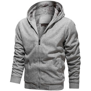 Sudadera con capucha de manga larga para hombre, jersey de mezcla de algodón, ajuste informal, bolsillo lateral, diseño de cremallera frontal, ideal para la moda de primavera y otoño - Product Image 5