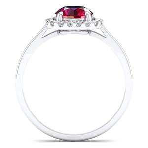 Anillo de Rubí de Corte Brillante Redondo Personalizado REYES de 1 Quilate en Plata de Ley 925 con Certificado GRA, Joyería de Moissanita para Mujer - Product Image 4