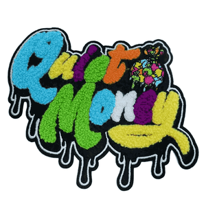 Parche bordado con letras de chenilla grande de 8 cm, diseño de flores personalizado, parches para planchar para Sudadera con capucha - Product Image 1