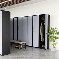 Casier à vêtements en acier à une porte, 1 compartiment, armoire métallique avec tringle de suspension pour salle de sport, stade, golf, vestiaires