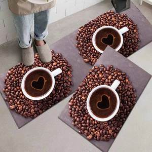 Ensemble de tapis de cuisine modernes et originaux, personnalisés, en polyester, velours, polaire cristalline, dessus à pois, fond antidérapant, faciles à nettoyer, décoratifs - Product Image 4