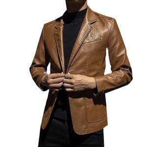 Veste en cuir grande taille de haute qualité pour hommes, vêtements d'extérieur coupe-vent, fermeture à glissière, vêtements de course automobile respirants - Product Image 1
