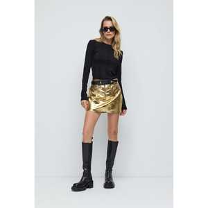 Chemise à manches longues côtelée, dos nu, avec détails de boucle - Product Image 1