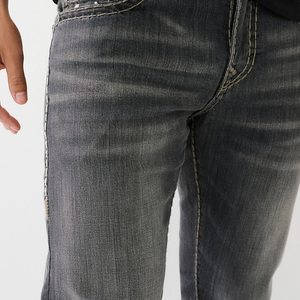 2025 gros personnalisé hommes crayon pantalon haute rue solide décontracté Denim Stretch jean grande taille - Product Image 3