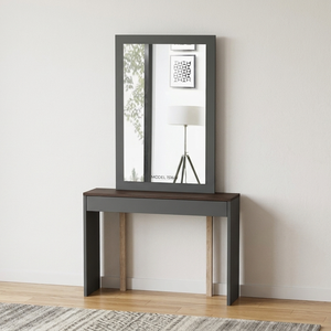 FURNIZONE OEM 1516-V Premium Quality Contemporary Freestanding Dresser <b>Vanity</b> Mirror Storage Luxury Dark Grey HD Bedroom - Product Image 1